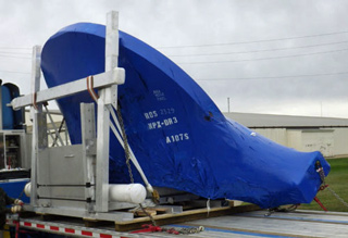 Hose reel being shipped from Wisconsin