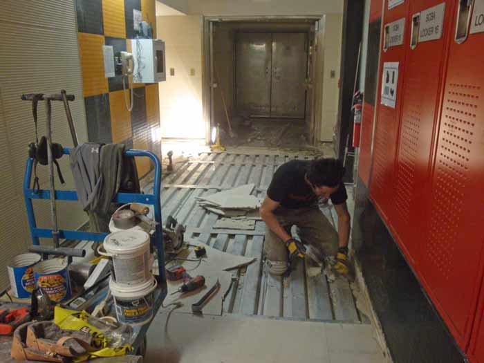 replacing the hallway subfloor