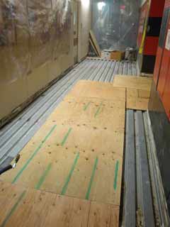 temporary plywood walkway