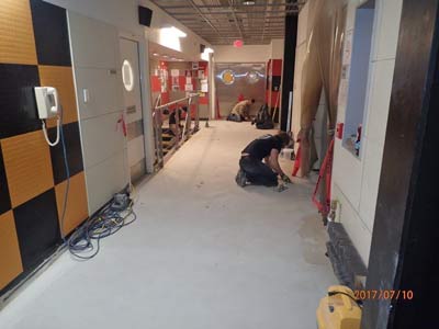 Floor work in the A2 second level hall