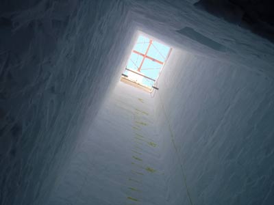 looking up the shaft