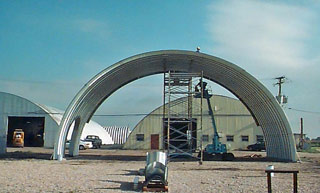 test erection of an arch section