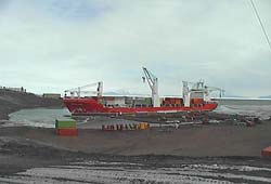 cargo ship at the McM pier