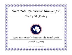 winterover certificate