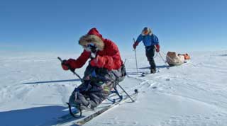 Grant Korgan on a sit-ski