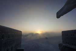 sun visible at the South Pole