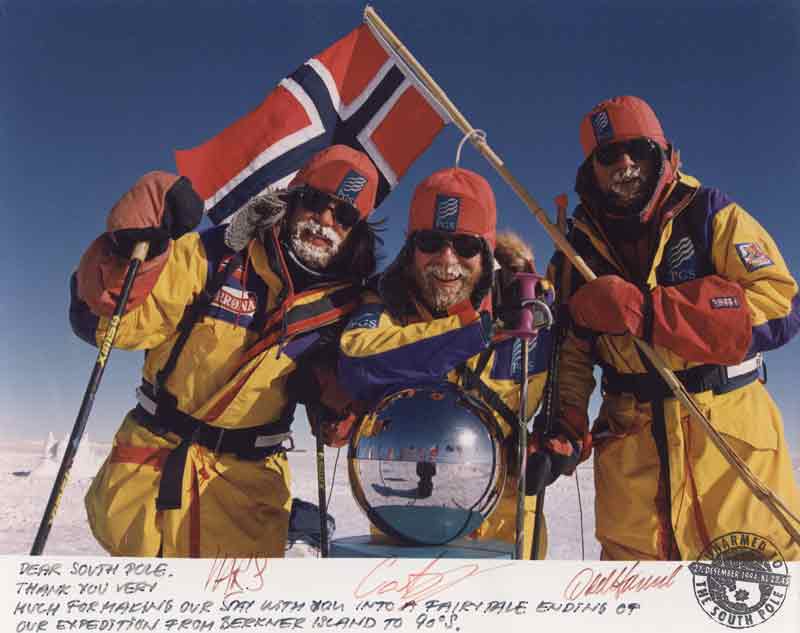 Cato Zahl Pedersen and guides at Pole