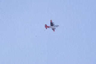 VXE-6 aeromedical rescue team doing a parachute jump at Pole