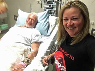 Buzz Aldrin in hospital, with Cynthia Korp