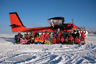 winterover photo in front of a Twin Otter