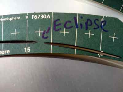 the eclipse mark on the sunshine recorder card