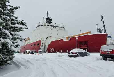 Healy back in a snowy home port