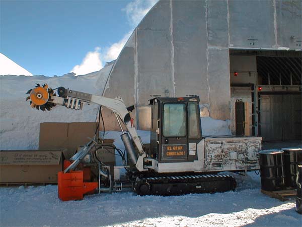 the tunneling machine outside of the heavy shop in 2000-01