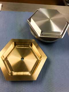 the brass and aluminum base pieces