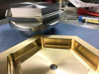 the brass and aluminum base sections