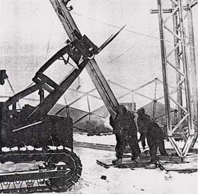 assembly of the erection tower