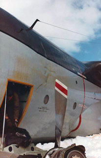 propeller dent on the fuselage