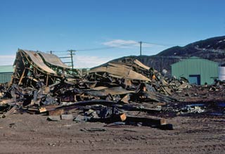 remains of the shop after the fire