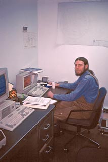 Bill Spindler in the O&M office, February 1990