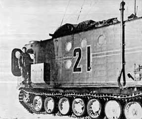 Russian traverse vehicle upon arrival