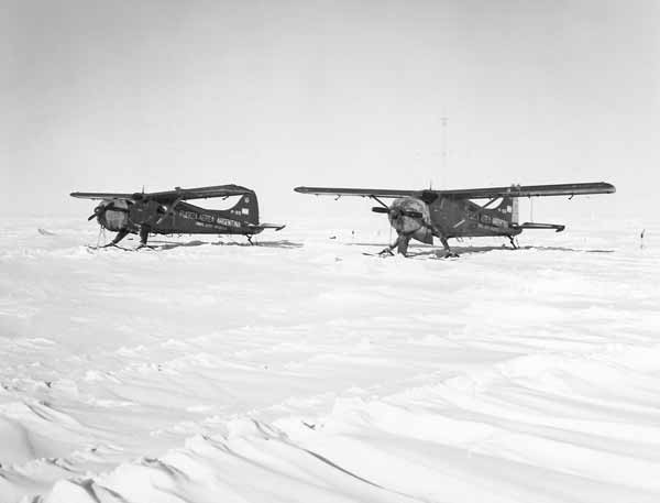 two Argentine Air Force Beavers at Pole