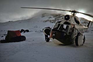 helicopter crash on Mt. Erebus