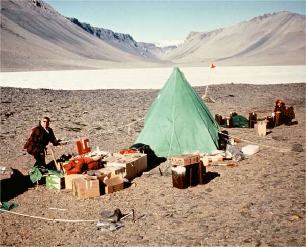 Dr Jones' camp site in the Dry Valleys