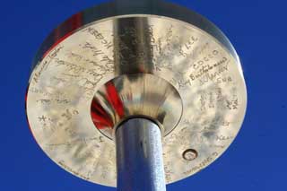 underside of marker with signatures of the 2012 winterovers