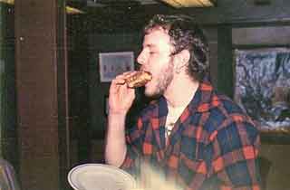 Lloyd eating a burger
