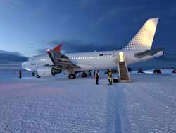 Australian Airbus on deck at McMurdo