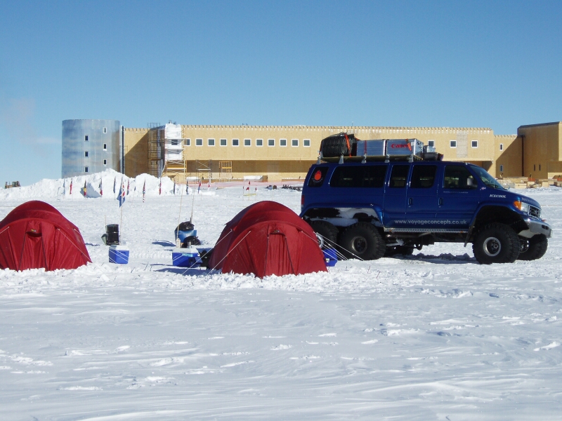 The Ice Challenger team camped out at Pole