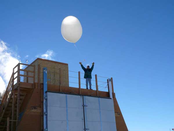 weather balloon launch at Pole