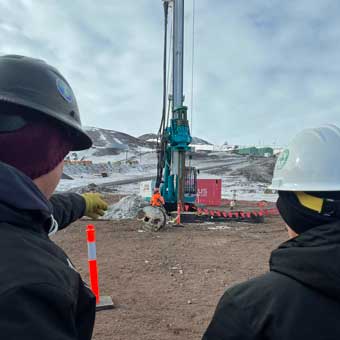 drilling one of the mooring anchor holes