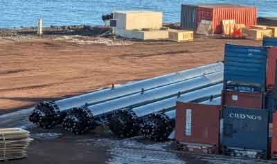 struts for the barge pier