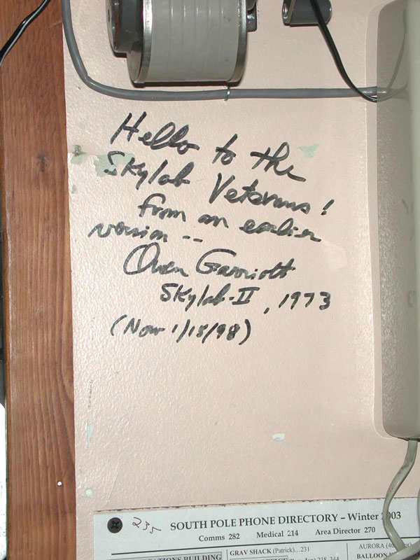mark of a Slylab astronaut visiting Skylab